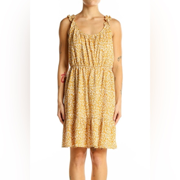 Banana Republic Dresses & Skirts - Banana Republic Yellow Patterned Sleeveless Summer Dress - Size XS